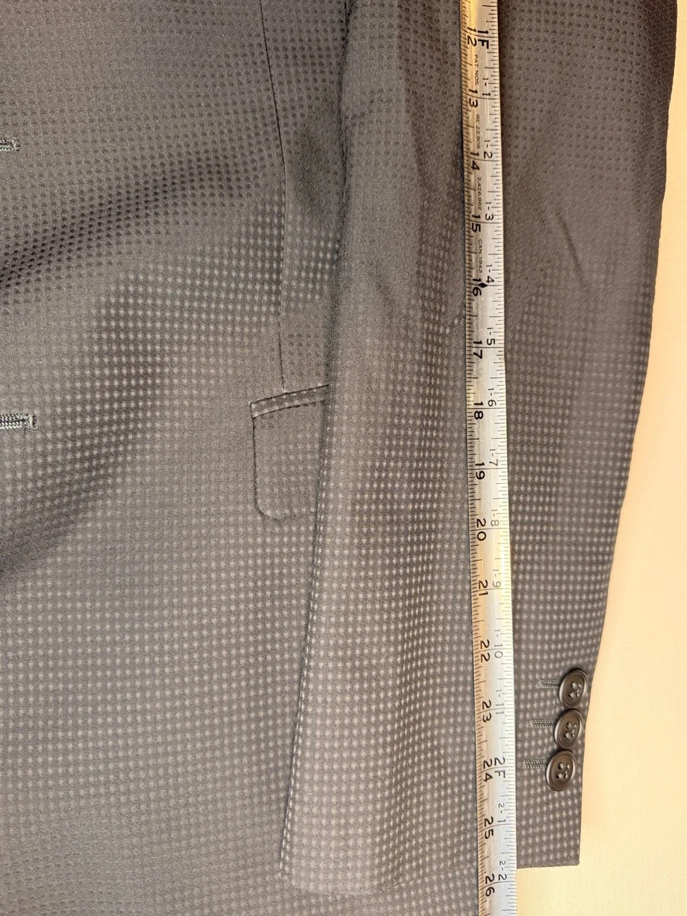 Emporio Armani David Line Black Micro-Pattern Blazer — Made in Italy - Sz.42